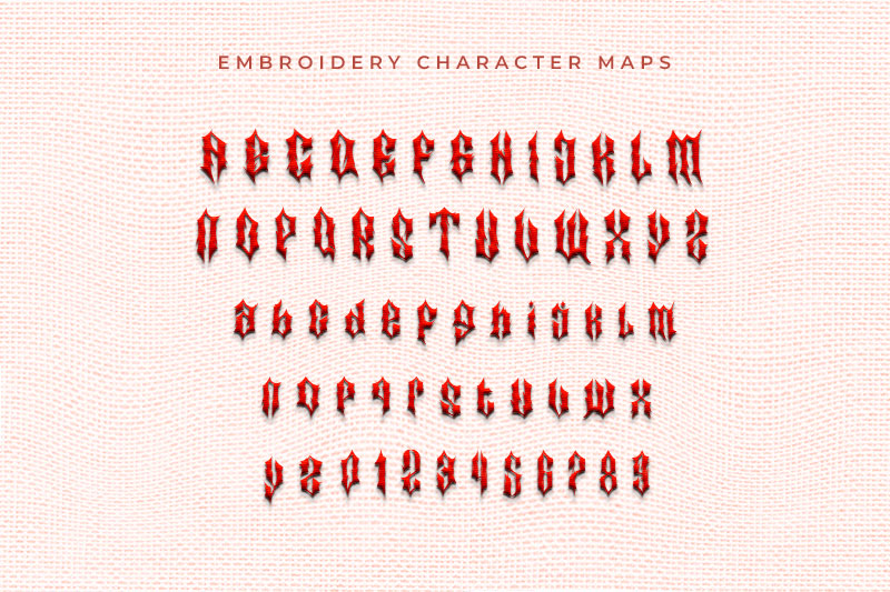 Matter Of Fact Embroidery Horror Font