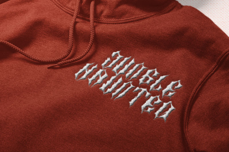 Matter Of Fact Embroidery Horror Font