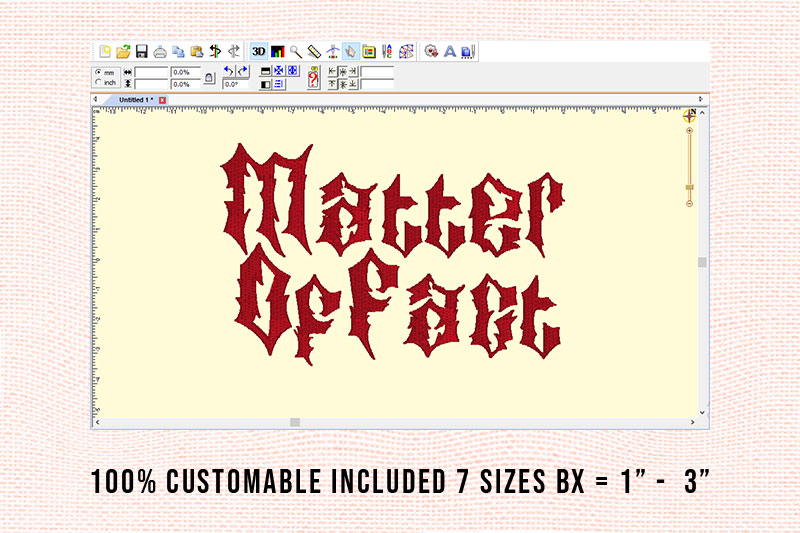 Matter Of Fact Embroidery Horror Font