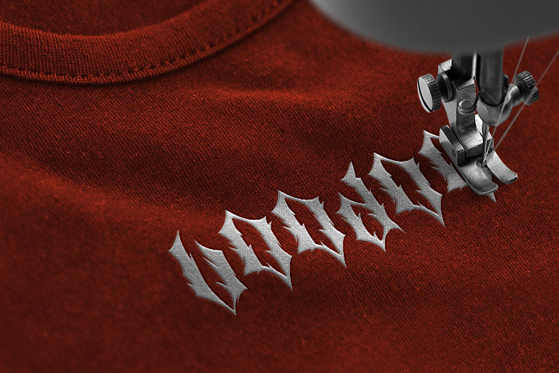 Matter Of Fact Embroidery Horror Font