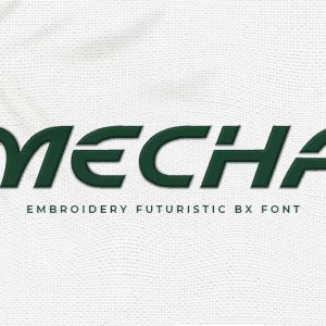 Mecha Embroidery Futuristic Font