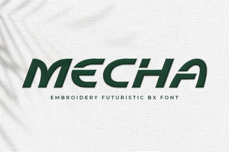 Mecha Embroidery Futuristic Font