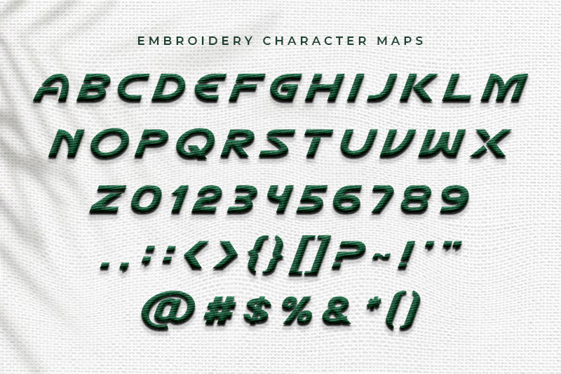 Mecha Embroidery Futuristic Font