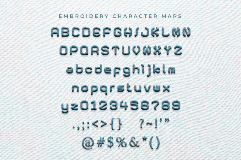 Mechane Embroidery Futuristic Font