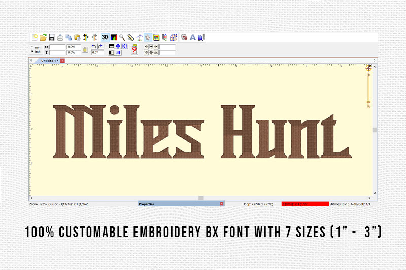 Miles Hunt Embroidery Display Font