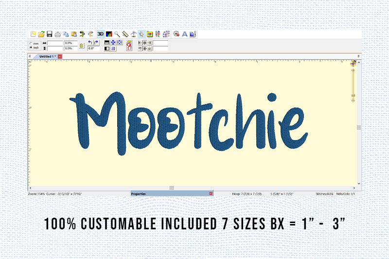 Mootchie Embroidery Handwriting Font