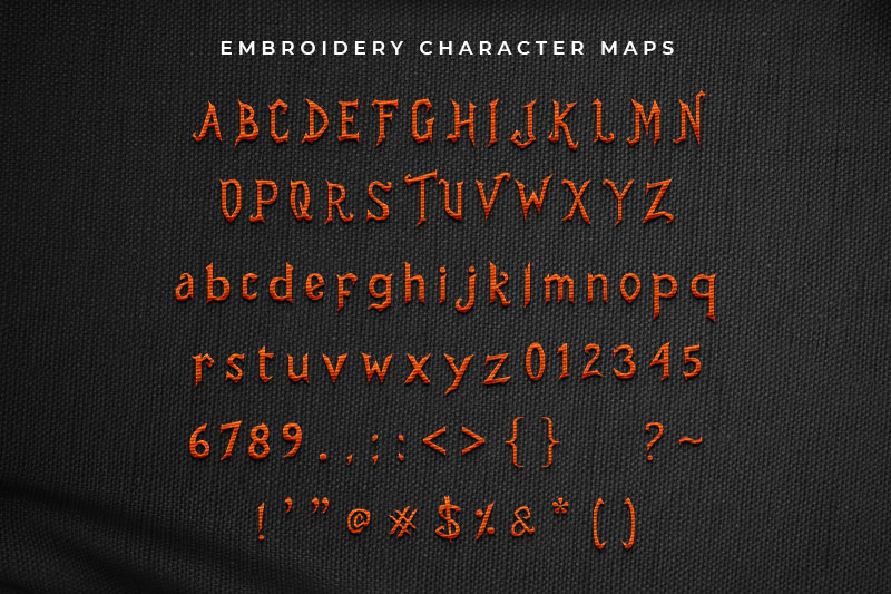 Mr.Draculle Embroidery Horror Font