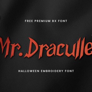 Mr.Draculle Embroidery Horror Font