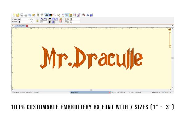 Mr.Draculle Embroidery Horror Font