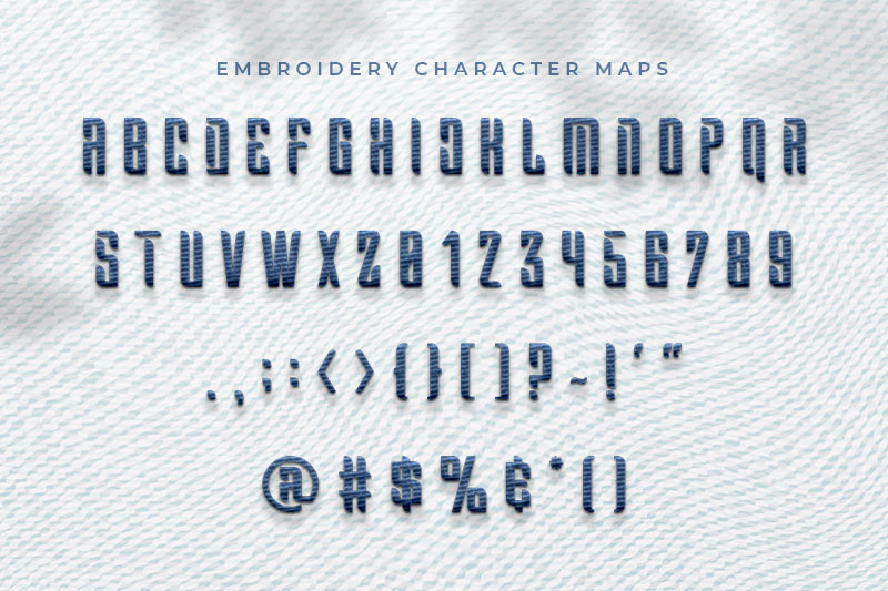 Nevla Embroidery Futuristic Font