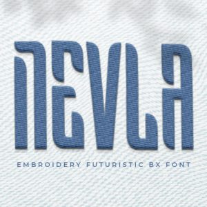 Nevla Embroidery Futuristic Font