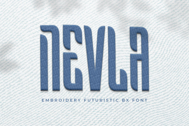 Nevla Embroidery Futuristic Font