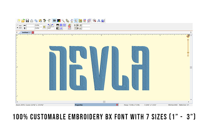 Nevla Embroidery Futuristic Font