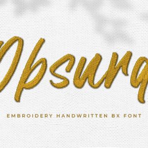 Obsurd Embroidery script Font