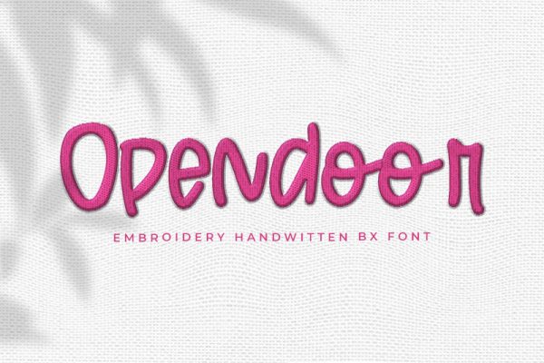 Opendoor Embroidery Handwriting Fontt