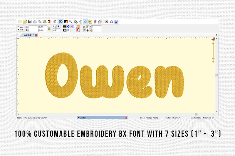 Owen Embroidery Kids Font