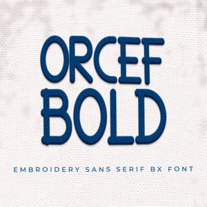 Orcef Embroidery Sans Serif Font