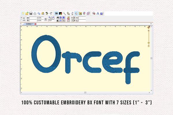 Orcef Embroidery Sans Serif Font