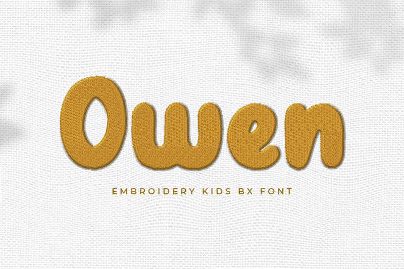 Owen Embroidery Kids Font