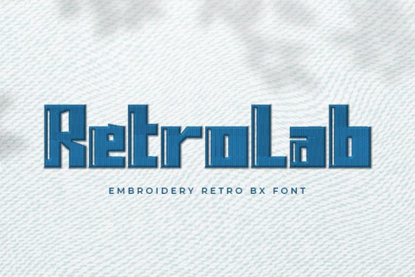 Retrolab Embroidery Futuristic Font