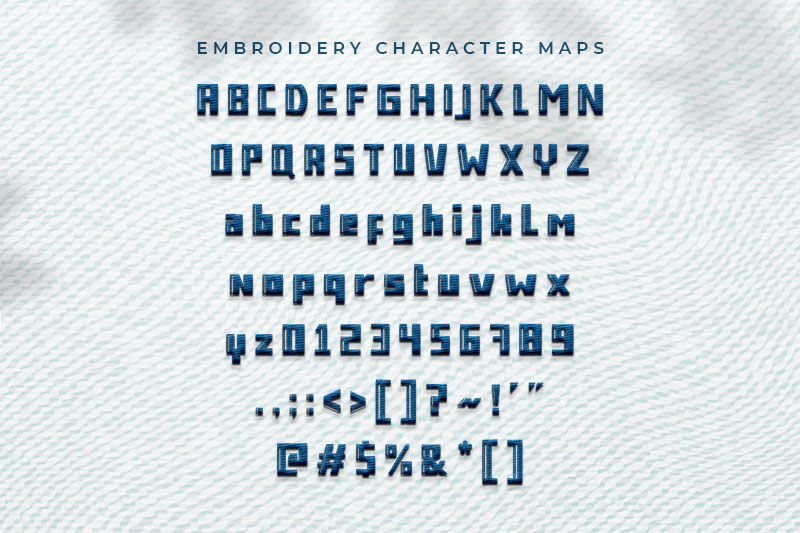 Retrolab Embroidery Futuristic Font