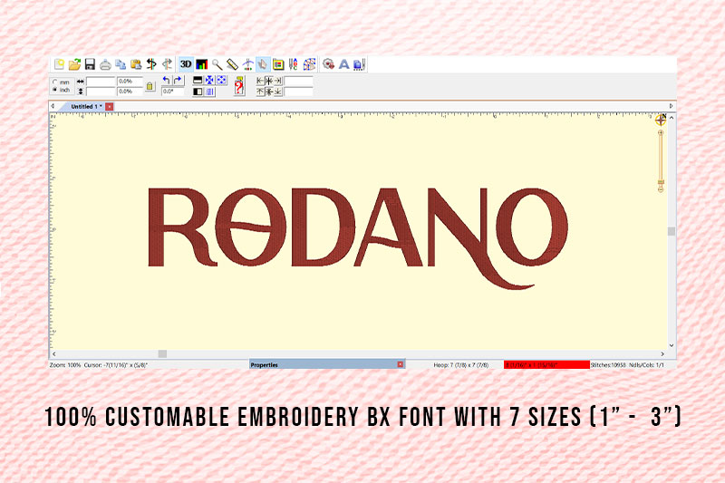 Rodano Embroidery Sans Serif Font