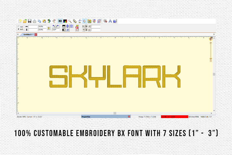 Skylark Embroidery Sans Serif Font