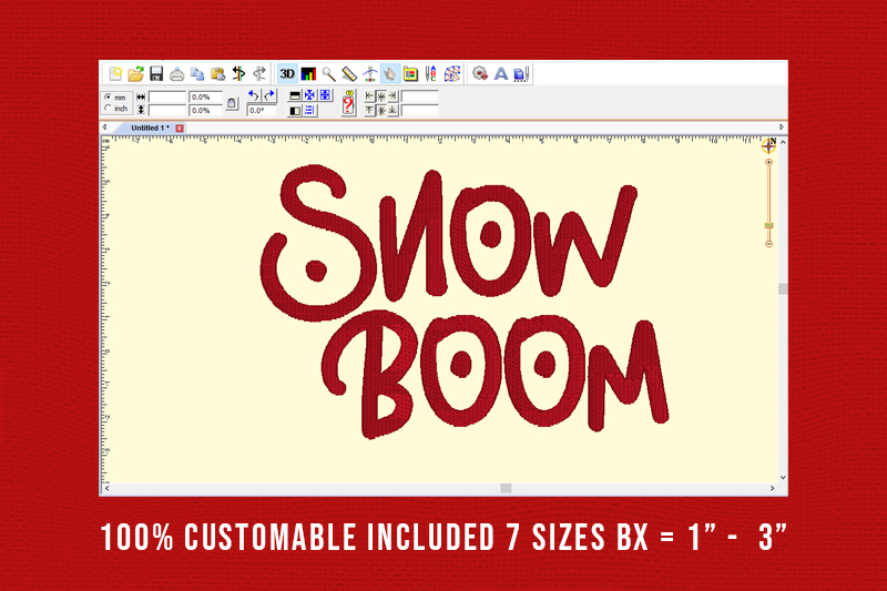 Snow Boom Embroidery Display Font