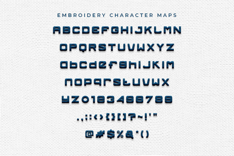 Spacesky Embroidery Futuristic Font