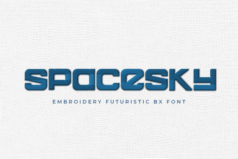 Spacesky Embroidery Futuristic Font