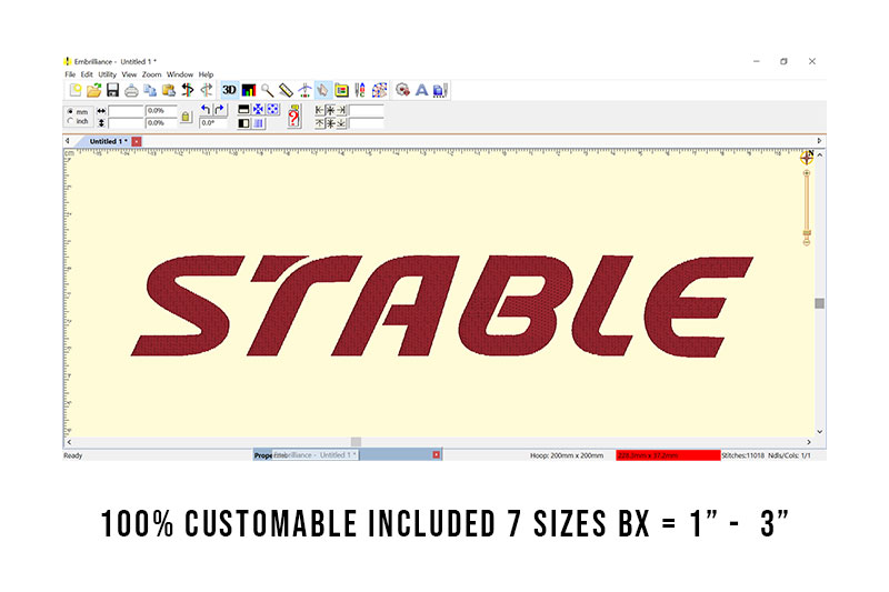 Stable Embroidery Futuristic Font