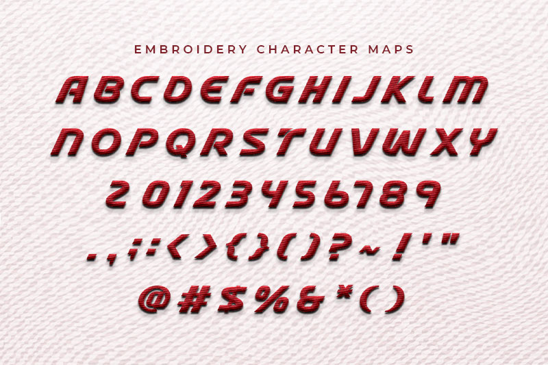 Stable Embroidery Futuristic Font