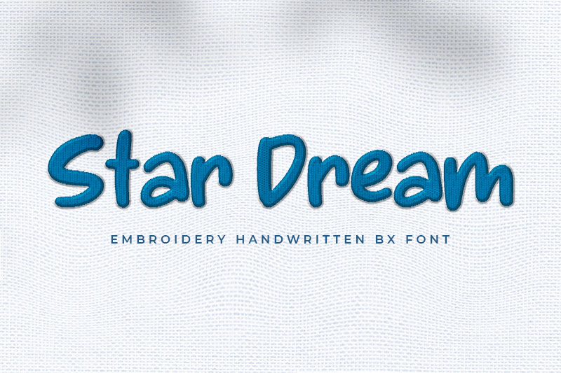 Star Dream Embroidery Kids Font