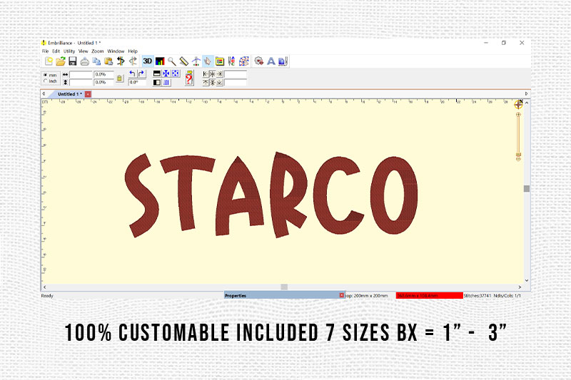 Starco Embroidery Kids Font