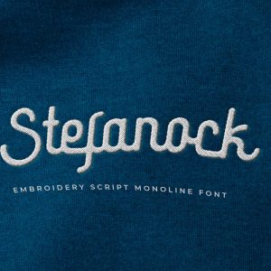 Stefanock Embroidery Script Monoline Font