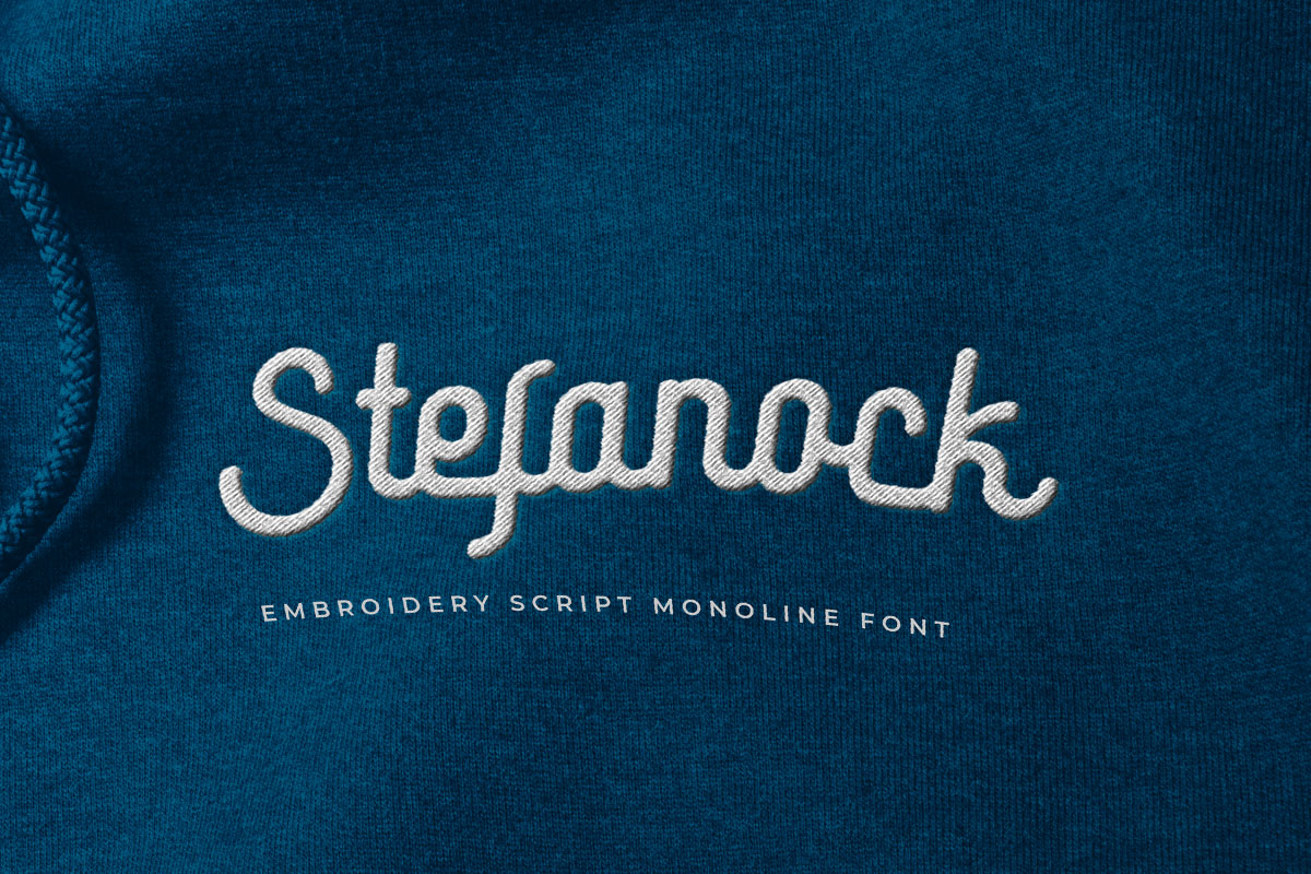 Stefanock Embroidery Script Monoline Font