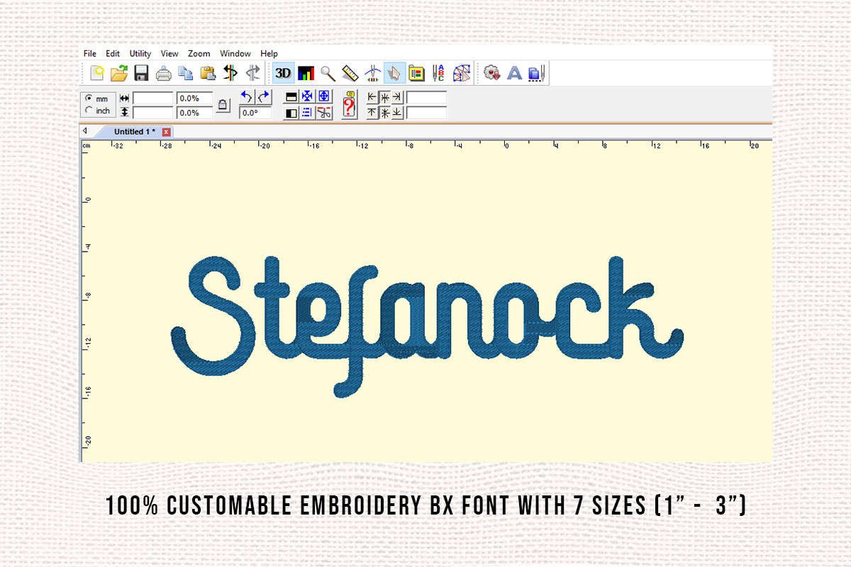 Stefanock Embroidery Script Monoline Font