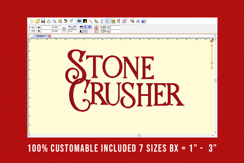 Stone Crusher Embroidery Serif Font