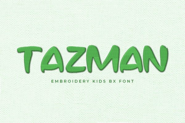 Tazman Embroidery Kids Font