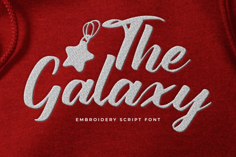 The Galaxy Embroidery Font, Embroidery Bx Font, Embroidery Script Font