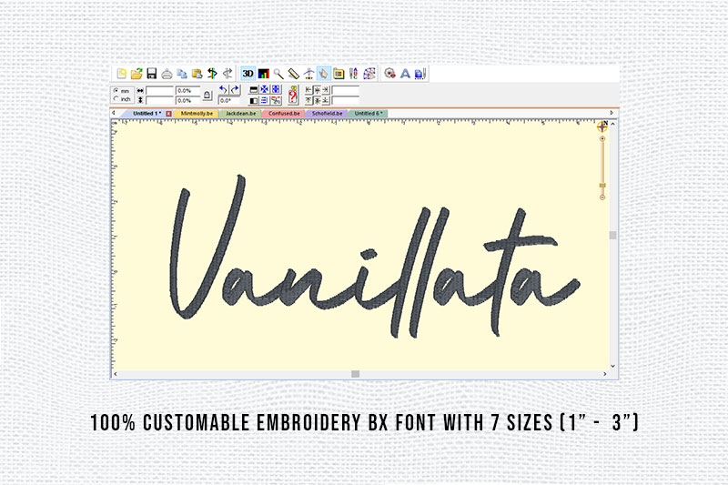 Vanillata Embroidery Handwritten Font