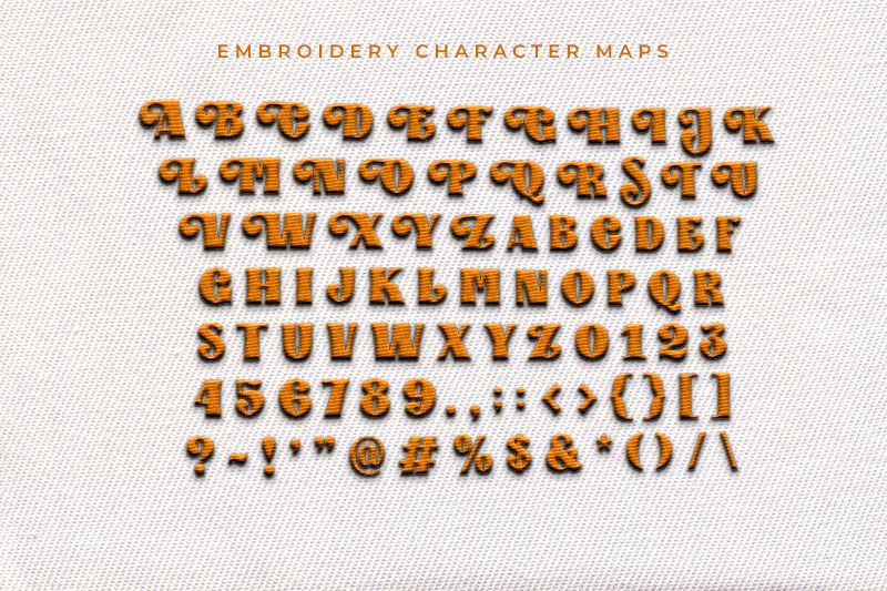 Water Orange Embroidery Serif Font