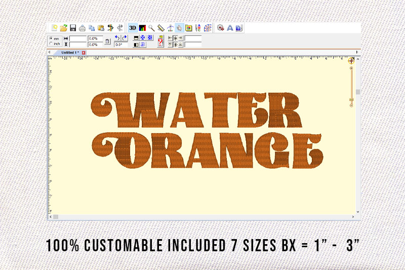 Water Orange Embroidery Serif Font