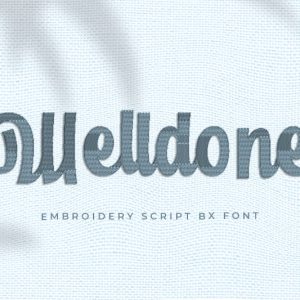 Welldone Embroidery Script Font
