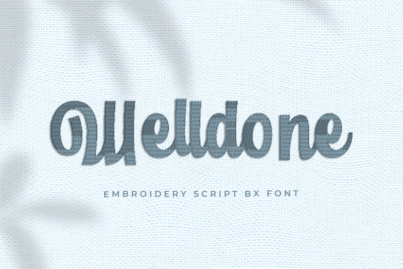 Welldone Embroidery Script Font