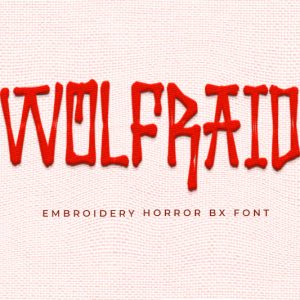 Wolfraid Embroidery Horror Font