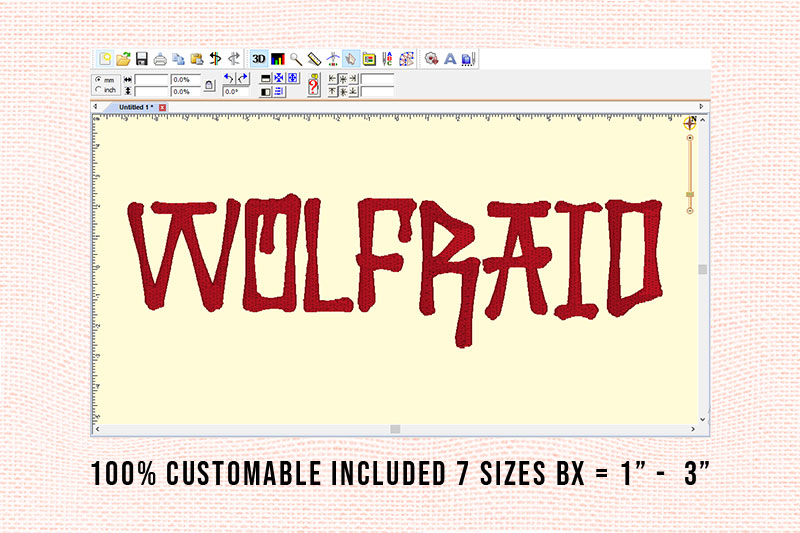 Wolfraid Embroidery Horror Font