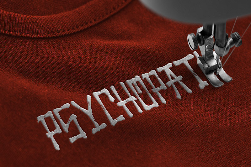 Wolfraid Embroidery Horror Font