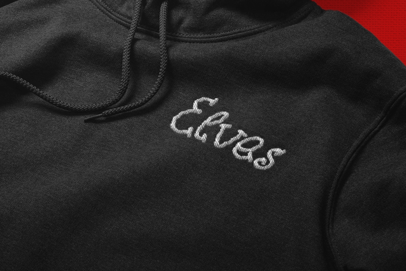 Yellow Craft Embroidery Christmas Font