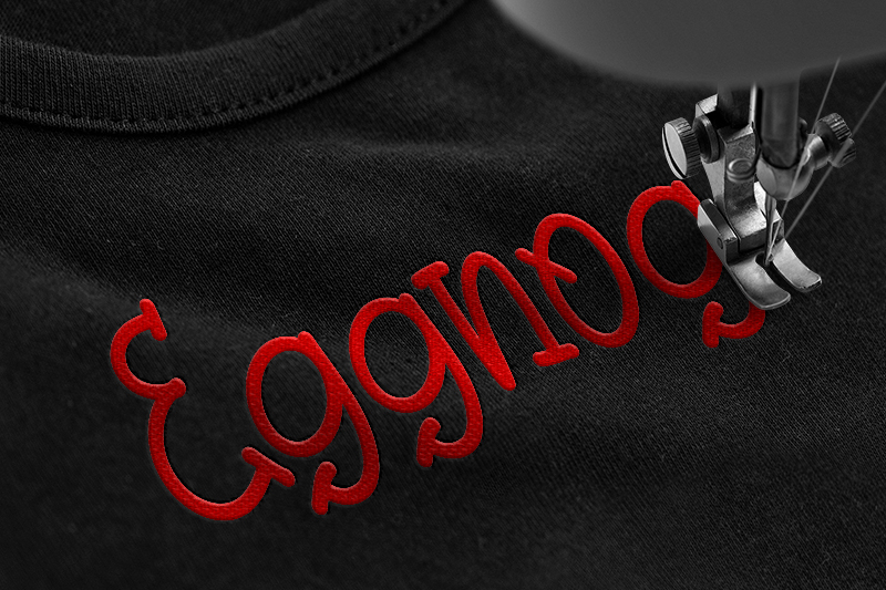 Yellow Craft Embroidery Christmas Font